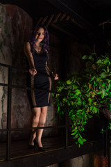 portrait of young woman with colored hair