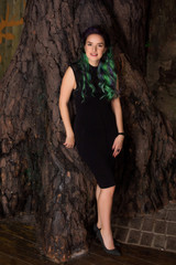 portrait of young woman with colored hair