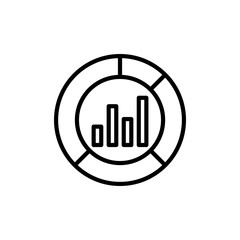 Pie Chart Vector illustration. Seo & Web design element Line Icon.