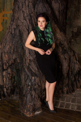 portrait of young woman with colored hair