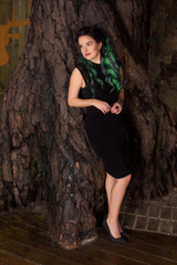 portrait of young woman with colored hair