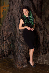 portrait of young woman with colored hair