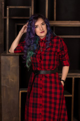 portrait of young woman with colored hair