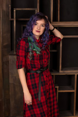 portrait of young woman with colored hair