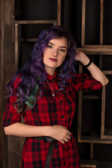 portrait of young woman with colored hair