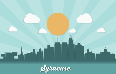 Fototapeta premium Syracuse skyline - New York, United States of America, USA - vector illustration