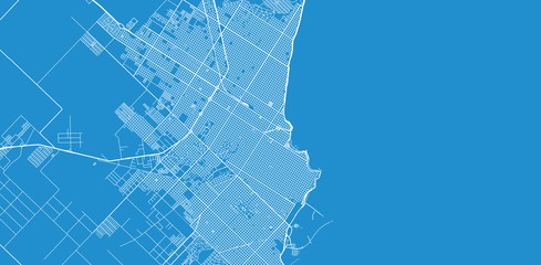 Urban vector city map of Mar Del Plata, Argentina
