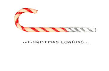 christmas Loading Zeichen mit Zuckerstange