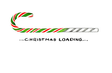 Christmas Loading mit Zuckerstange