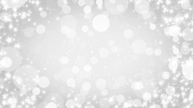 White dust particles and stars. 4K resolution winter background