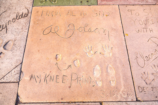 Handprints  Of Al Jolson  In Hollywood  In The Concrete Of Chinese Theatre's Forecourt