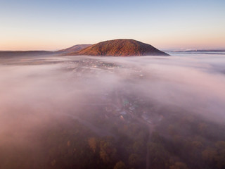 The remain of the reef of the ancient sea - solitary mountain Kushtau.