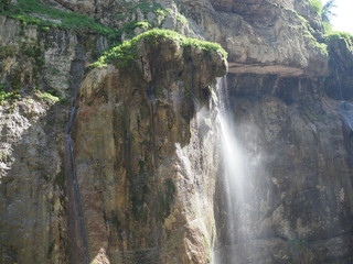 Beautiful view of Chegem waterfalls in the Chegem gorge, the Caucasus mountains, Kabardino-Balkaria,Russia.