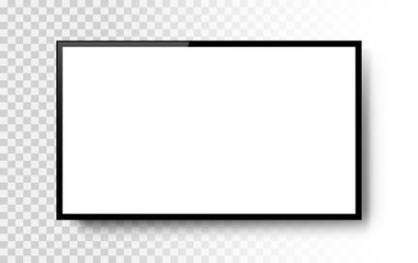 Obraz premium Realistic television screen on background. TV, modern blank screen lcd, led