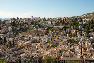 Obraz premium View to Granada from Alhambra, Spain