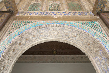 Seville Alcazar interior. It is a royal palace in Seville, Spain, built for the Christian king Peter of Castile. Is a UNESCO World Heritage