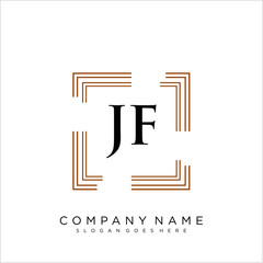  Initial letter JF template logo