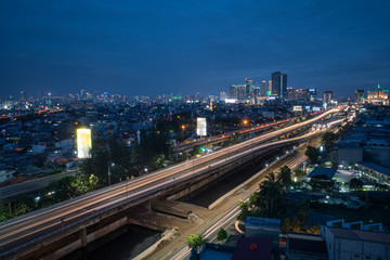 Fototapeta na wymiar Jakarta city at night