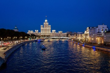 Fototapeta na wymiar night view of moscow russia