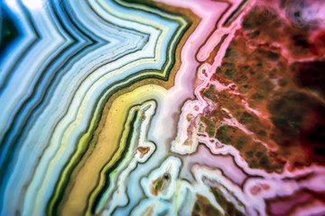 Macro of natural mineral rock on white background close up
