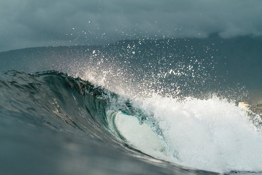 Close Up Shoot Of A Wave Breaking