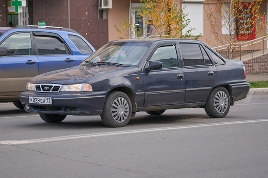 Saransk, Russia - October 23, 2019: A car Daewoo Nexia on a city street.