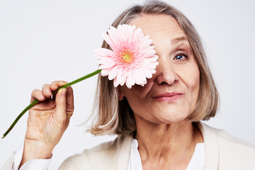 woman with flower