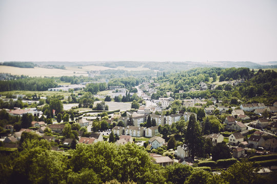 Aerial view from the Ceasar?s Tower in Provins, France