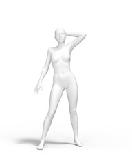 Woman Mannequin Pose 3D Rendering