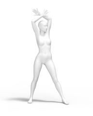 Woman Mannequin Pose 3D Rendering