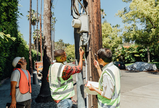Telephone Pole Workers