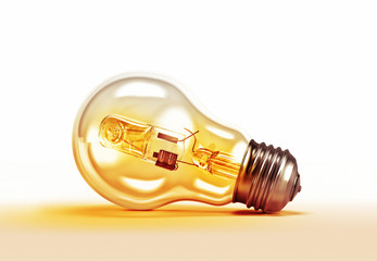 light bulb on a white background, concept of creativity. 3D-illustration