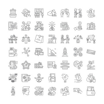 Public And Government Relations Line Icons, Signs, Symbols Vector, Linear Illustration Set