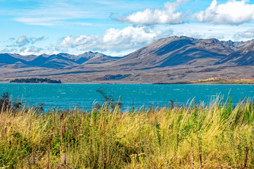 Naklejka premium Lake Tekapo im Mackenzie District der Region Canterbury auf der Südinsel von Neuseeland