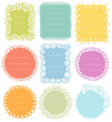 Set of doodle frames for bullet journal, notebook, diary, and planner isolated on white background.