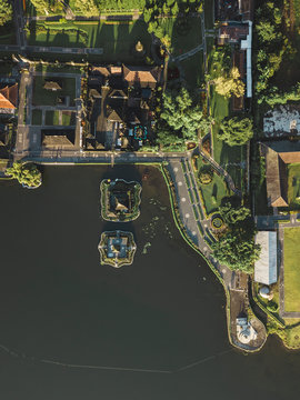 Aerial view of Temple Pura Ulun Danu, Baratan lake