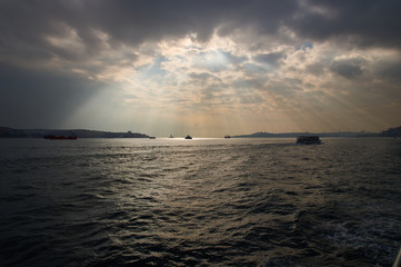 Obraz premium The Bosphorus the change of weather.