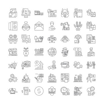 Small Business Owner Line Icons, Signs, Symbols Vector, Linear Illustration Set