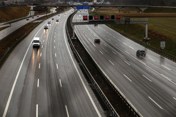 Outdoor shut of a stretch of motorway in Germany