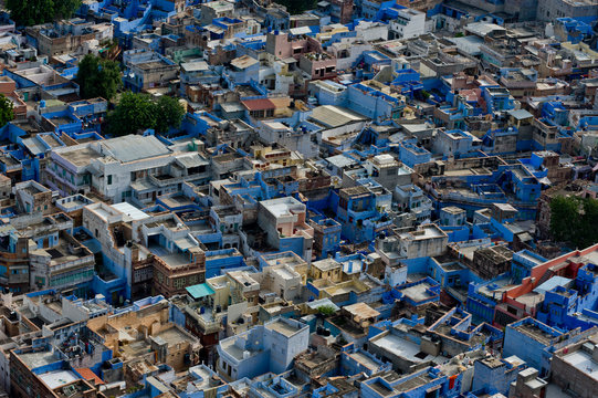 Aerial view of Jodhpur, the Blue City of Rajasthan