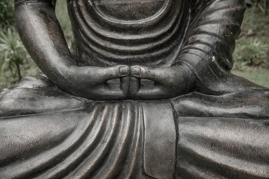 Buddha statue in a garden