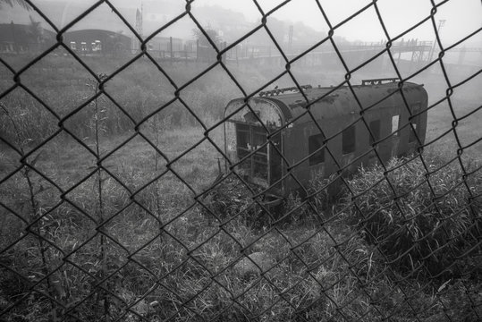 Abandoned train wagon in Paranapiacaba Village