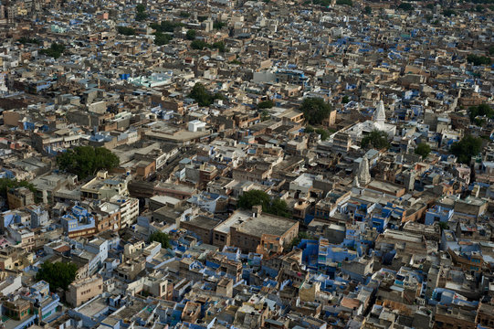 Aerial view of Jodhpur, the Blue City of Rajasthan