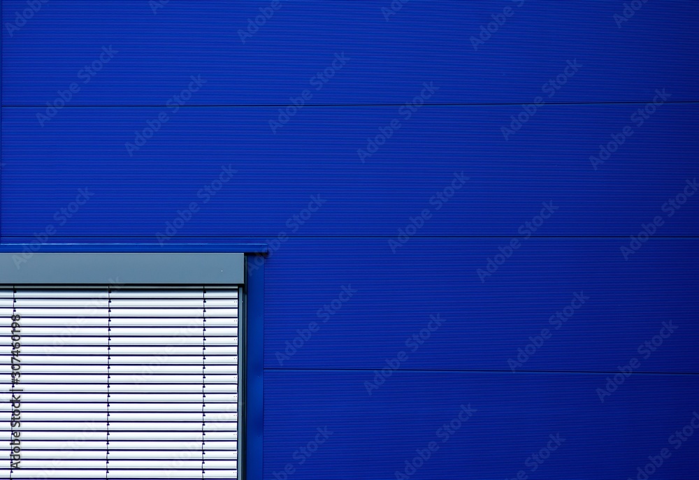 Poster White window blinder on a blue background - great for a cool background or wallpaper