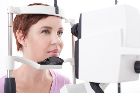 Woman getting her eyes tested