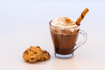 Hot chocolate with whipped cream.