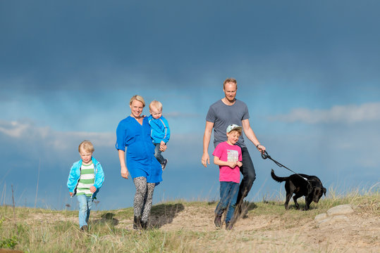 Family walking together