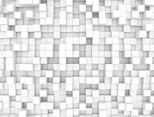 Abstract frame background composed of white square geometric shapes. 
