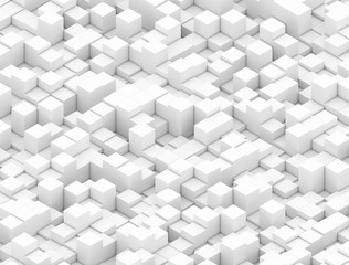 background of square and rectangular geometric shapes in perspective or white 3d