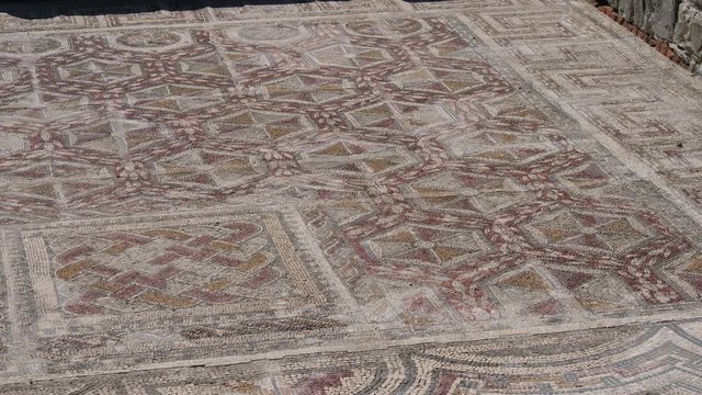 mosaic floor archaeological site conimbriga roman ruins 4k	